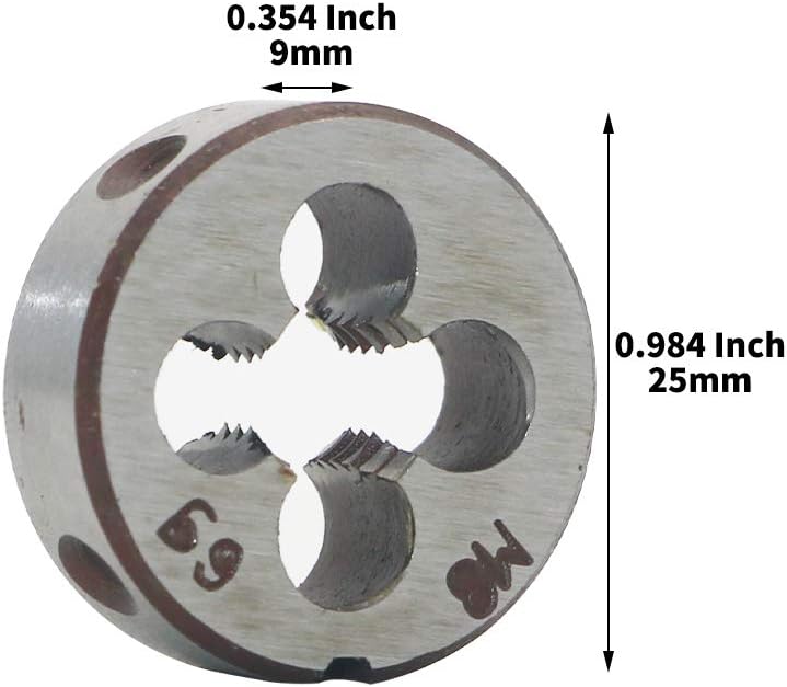 LingGan HSS 8mm X 1.25 Metric Right Hand Round Die, Machine Thread Die M8 X 1.25mm Pitch for Mold Machining, Alloy Steel, It Can Process Steel, Cast Iron, Copper And Aluminum. - Image 3