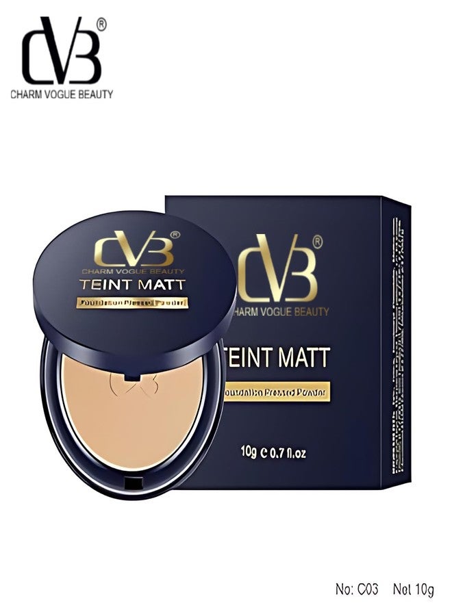 CVB C02 2-in-1 Teint Matt Foundation Pressed Compact Powder | Full Coverage & Long-Lasting Matte Finish | Lightweight Makeup Base (Natural Beige, M) - Image 3