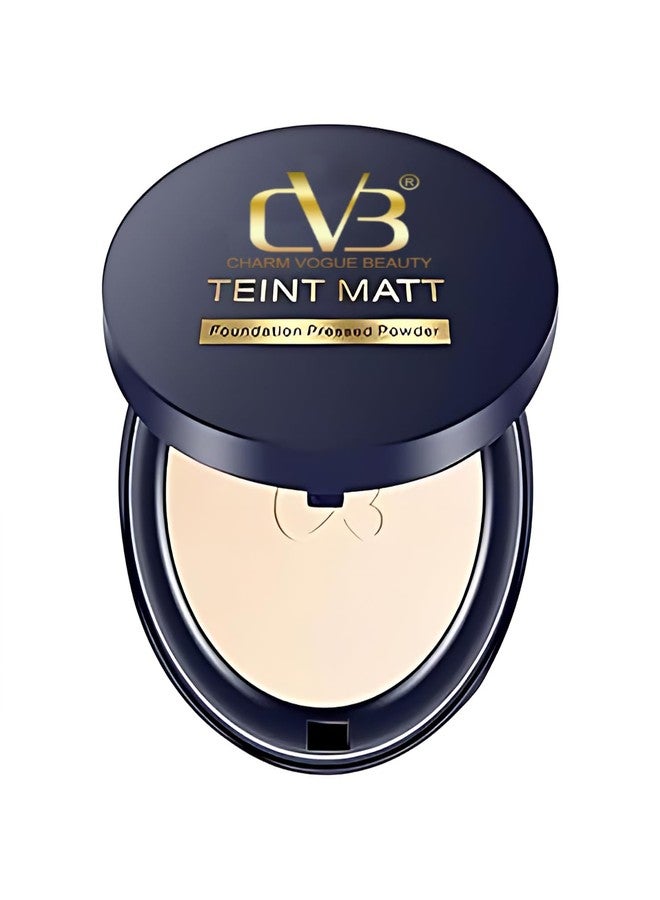 CVB C02 2-in-1 Teint Matt Foundation Pressed Compact Powder | Full Coverage & Long-Lasting Matte Finish | Lightweight Makeup Base (Natural Beige, M) - Image 1