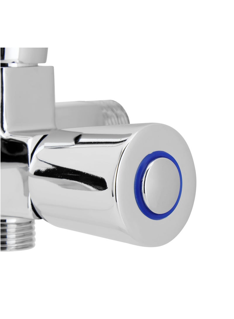 GEEPAS Geepas Wall Mounted 2-IN-1 Bib Tap- GSW61138| Brass Tap with Solid Lever Handle, Suitable for Toilets, Lavatory, Wash Basins, Plumbing Fixtures| Chrome Plated,  Turn Ceramic Brass Cartridge| Thread Pr - Image 4