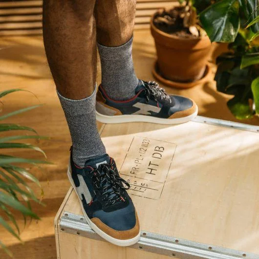 Faguo Hazel - Navy and Grey Sneakers in Nylon Suede and Recycled Polyester