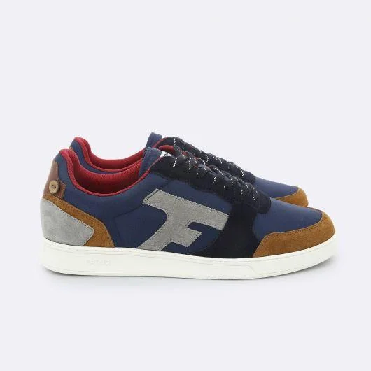 Faguo Hazel - Navy and Grey Sneakers in Nylon Suede and Recycled Polyester