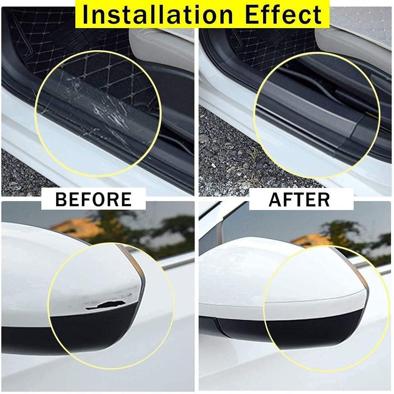 QBUC Car Door Entry Guards Scratch Cover Protector Paint Threshold Guard,Front Rear Door Entry Sill Guard Scuff Plate for Most Cars,2.7in9.8ft(7cm3m) Transparent - Image 2