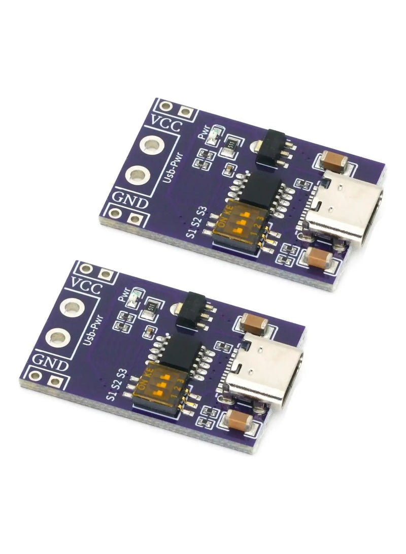 2 Pieces Fast Charge PD QC AFC Load Tester Fixed 5V-20V Output - Module with DIP Switch for 5/9/12/15/20V Voltages, Compatible with PD2.0/3.0, QC2.0/3.0, Ideal for Testing - Image 1