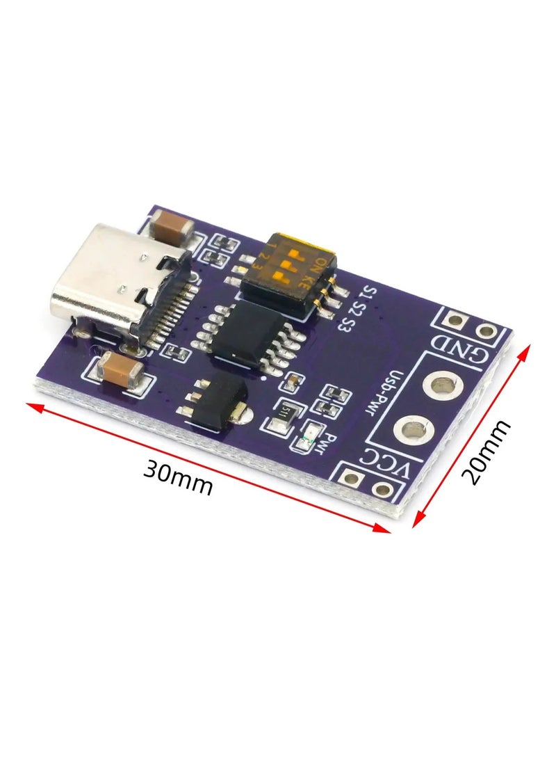 2 Pieces Fast Charge PD QC AFC Load Tester Fixed 5V-20V Output - Module with DIP Switch for 5/9/12/15/20V Voltages, Compatible with PD2.0/3.0, QC2.0/3.0, Ideal for Testing - Image 3