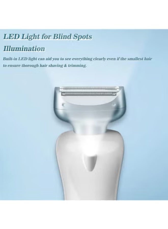 Loquat Electric Shaver for Women, Womens Electric Razor Lady IPX7 Waterproof Legs Arm Underarm Painless Epilator Body Hair Remover Rechargeable Wet Dry Use Bikini Trimmer W/ Charging Stand  LCD Display - Image 3