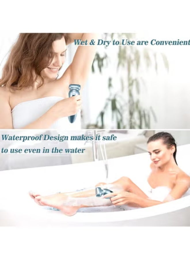 Loquat Electric Shaver for Women, Womens Electric Razor Lady IPX7 Waterproof Legs Arm Underarm Painless Epilator Body Hair Remover Rechargeable Wet Dry Use Bikini Trimmer W/ Charging Stand  LCD Display - Image 5