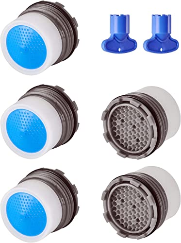 Boolavard 5 Pieces Faucet Aerator - Insert Water Tap Aerators Faucet Flow Restrictor Replacement Parts for Bathroom or Kitchen, 1.2GPM，16.5mm/0.64Inch - Image 1