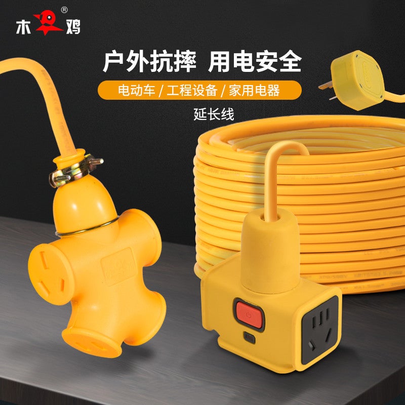 High-Power Extension Line Engineering Ground Towing Socket Anti-Fall Towing Board Site Wear-Resistant Wiring Board Plug-In And Plug-In - Image 3