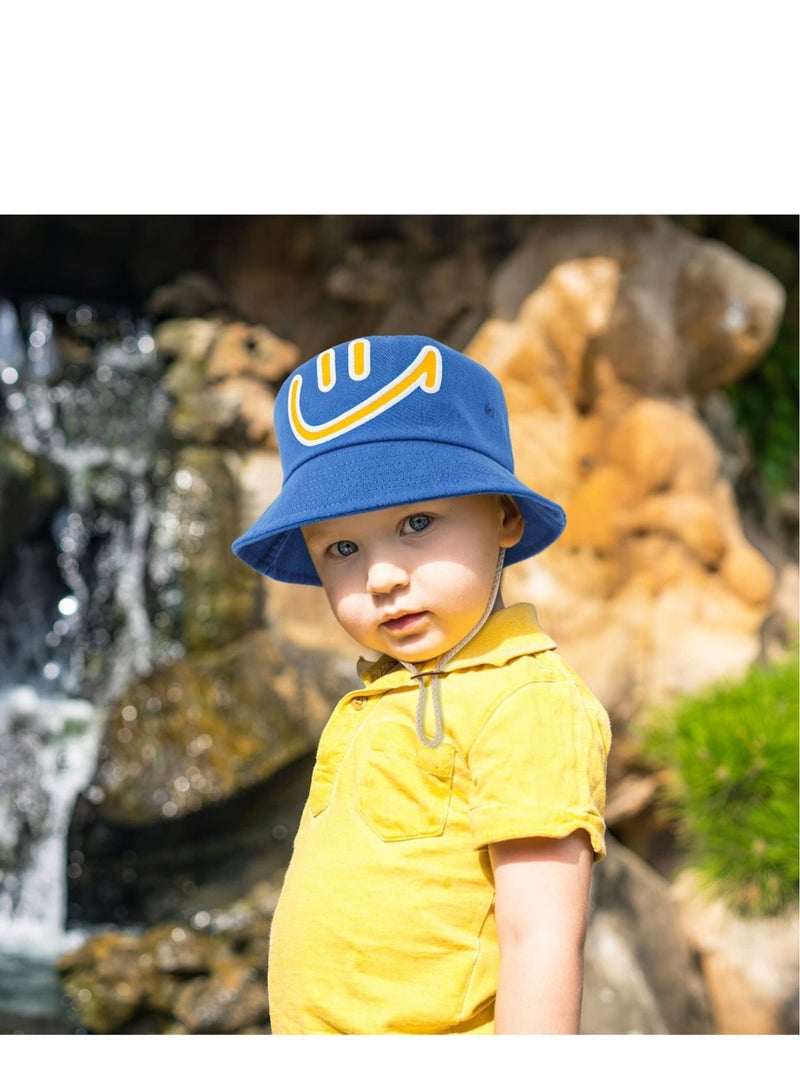 KASTWAVE Kids Bucket Hat - Unisex Toddler Sun Hat with Adjustable Chin Strap and Fun Smiling Face Design,Breathable Summer Sunhat for Outdoor Play and Summer Adventures - Image 4