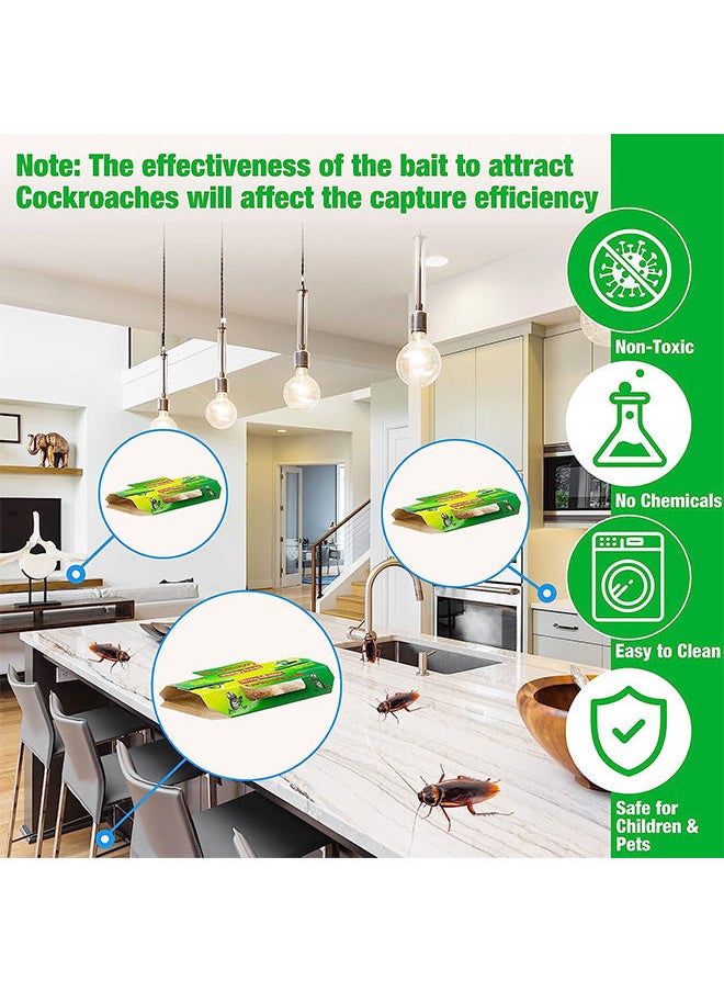 10 Pack Roach Catcher Sticky Cockroach Bait Traps Glue Cockroach Killer Bug Insect Pest Control for Indoor Home Office School Child and Pet Friendly