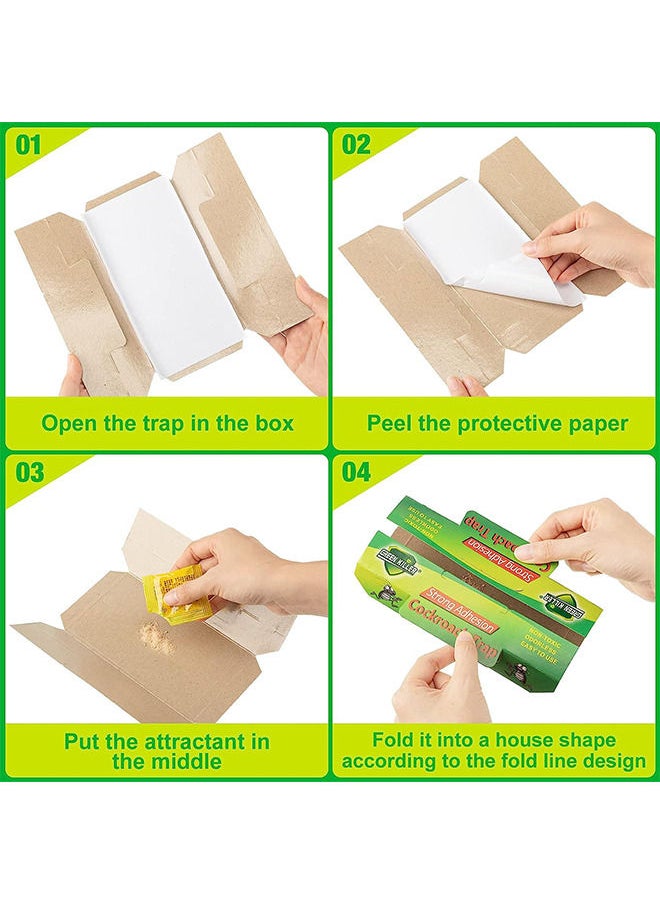 10 Pack Roach Catcher Sticky Cockroach Bait Traps Glue Cockroach Killer Bug Insect Pest Control for Indoor Home Office School Child and Pet Friendly
