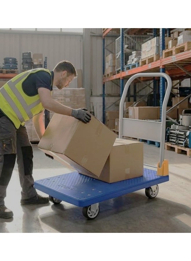 Vphom 400KG Heavy Duty Folding Platform Trolley, Pushcart Dolly with 360° Swivel Wheels, Foldable Hand Truck for Warehouse, Office, Home & Delivery Use - Image 5