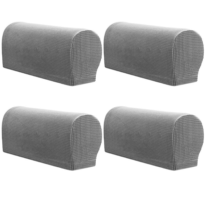 ESRISE Armrest Chair Covers Set of 4 Stretch Armchair Couch Arm Rest Covers AntiSlip Spandex Polyester Sofa Arm Caps Slipcovers for Furniture Protector Light Grey