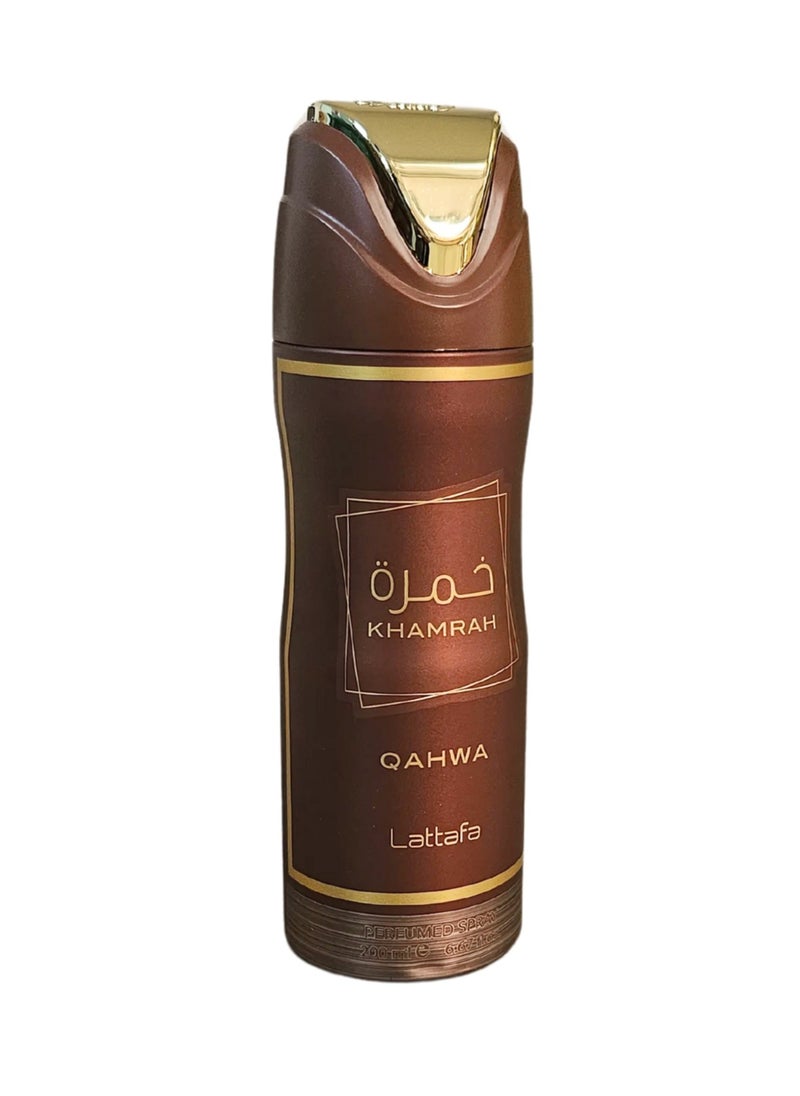 Lattafa - Khamrah Qahwa Perfumed Deodorant Spray for Unisex, 200ml - Image 1