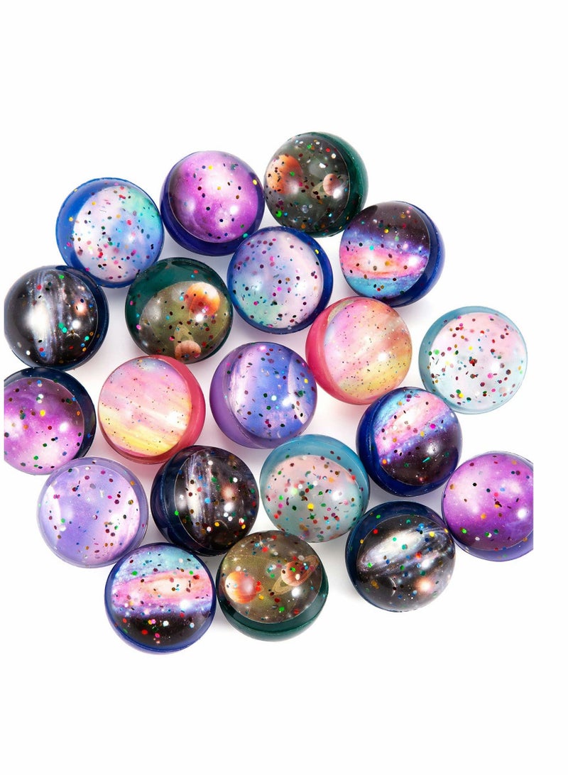 SYOSI Bouncy Balls - Rubber Balls for Kids - Bowling Bounce Balls, 20 PCS Bouncy Balls, 32mm Space Theme Bouncy Balls for Kids Party Favors, Gift Bag Filling - Image 1