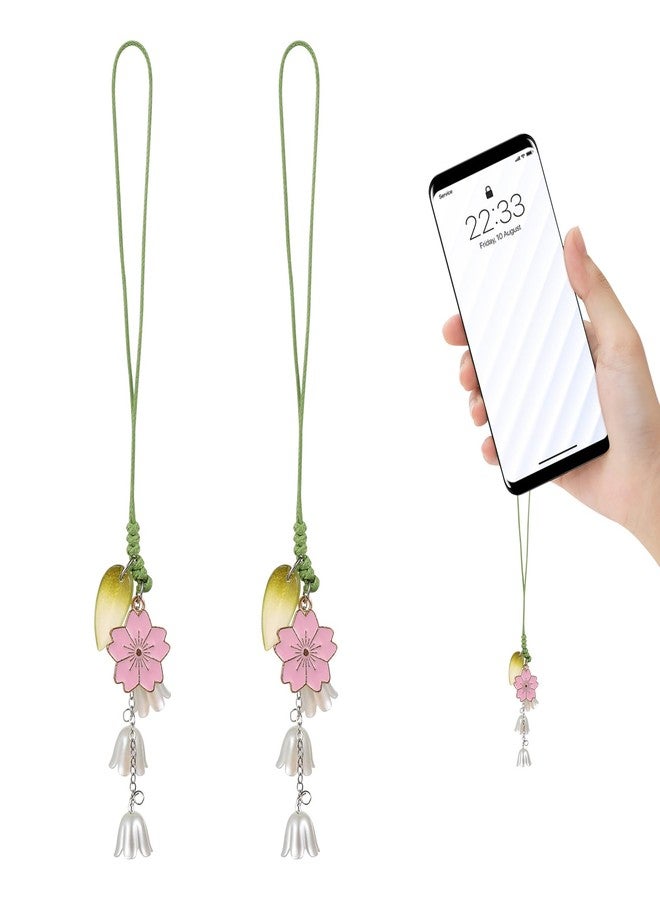 PartyKindom 2pcs Floral Phone Straps, Cute Key Chain Lanyard Decor for Women, Aesthetic Phone Charms for Cell Phones and Keychains - Image 3