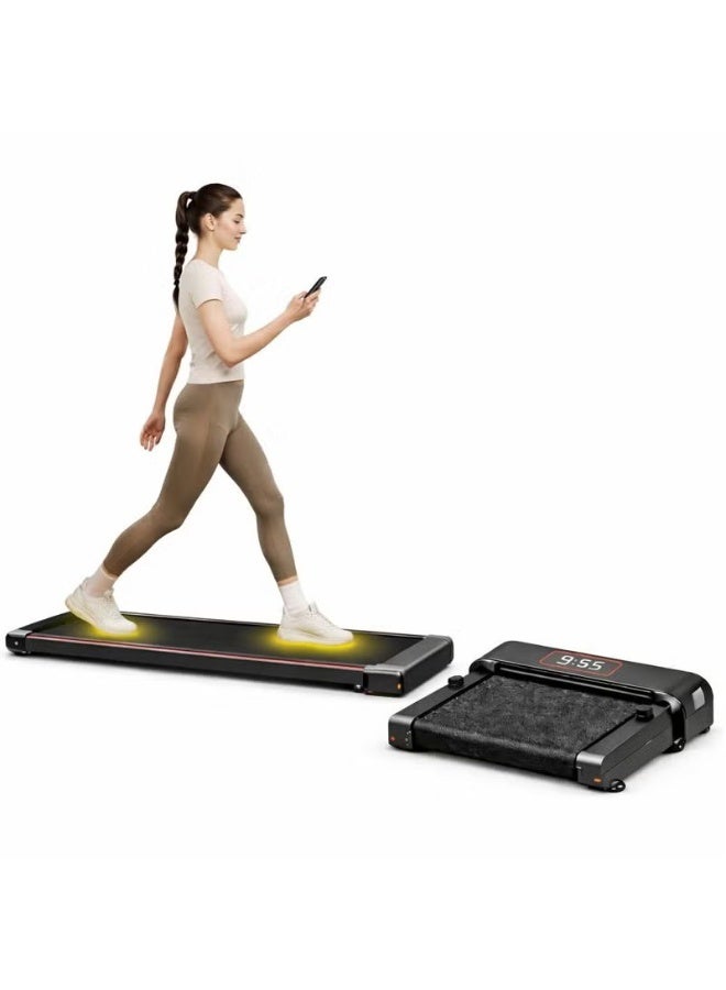 Portable Foldable Treadmill, Walking Pad Under Desk Treadmill, Foldable Portable Electric Treadmill 0–6km/h with LED Display & Remote Control, 120kg Capacity Slim Motorized Running Machine for Home & Office Use