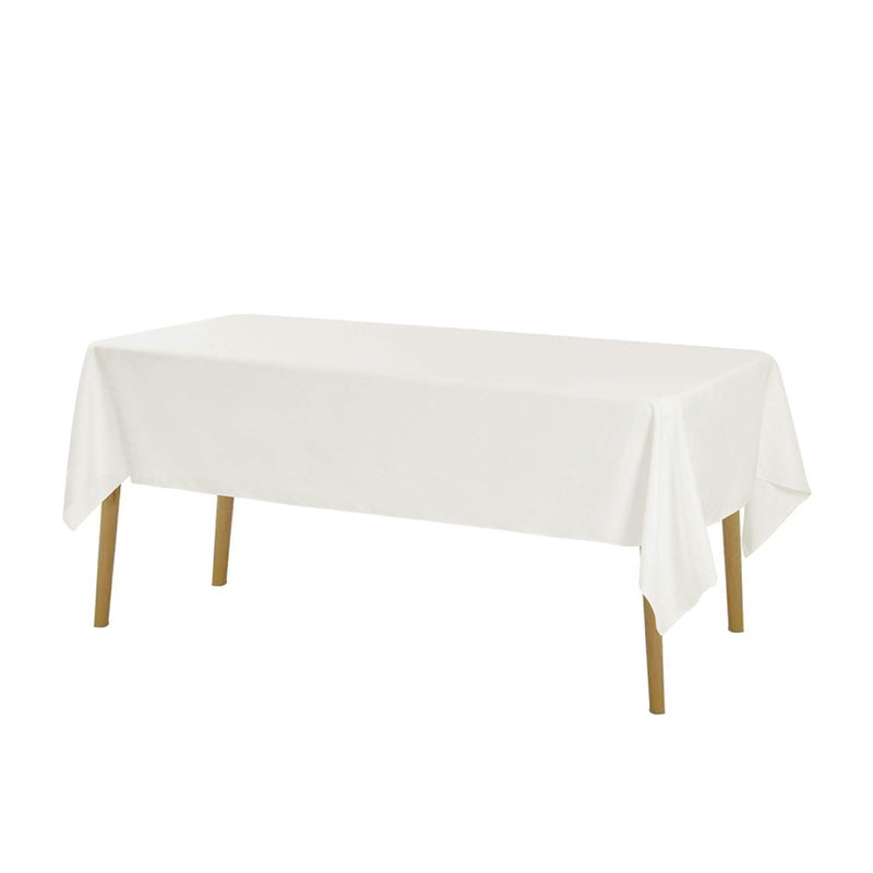 Cupuamon Rectangle Tablecloth 60x120 inch Washable Polyester Fabric Table Cloth for Wedding Party Dining Banquet Decoration(60x120  Ivory) - Image 2