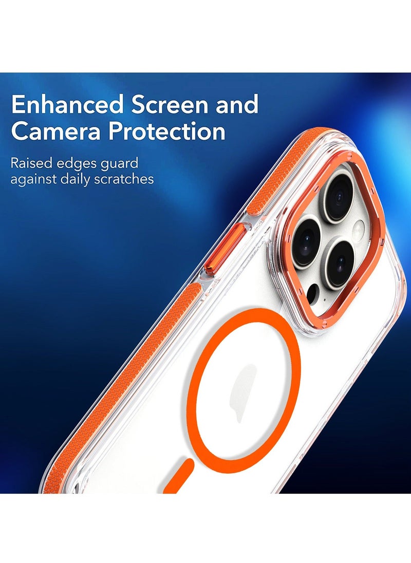 ماركة غير محددة - الحافظة الشفافة المغناطيسية لجهاز iPhone 16 Pro Max/16 Pro/16 Plus/16، حافظة حماية فائقة الرقة ضد السقوط بحافة ثنائية اللون. - Image 1
