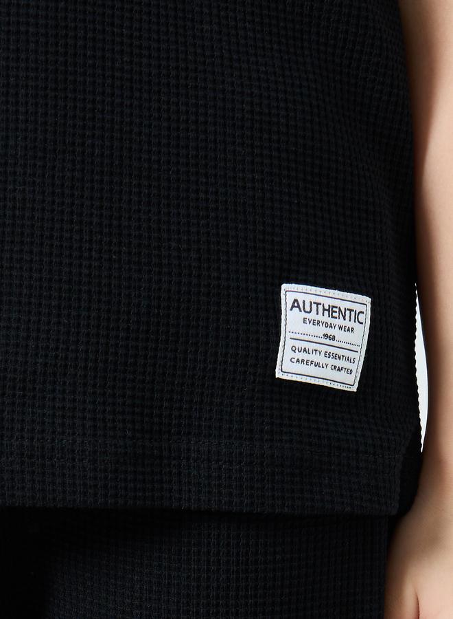 Styli Girls Black Waffle Knit Top and Relaxed Joggers Set - Image 3