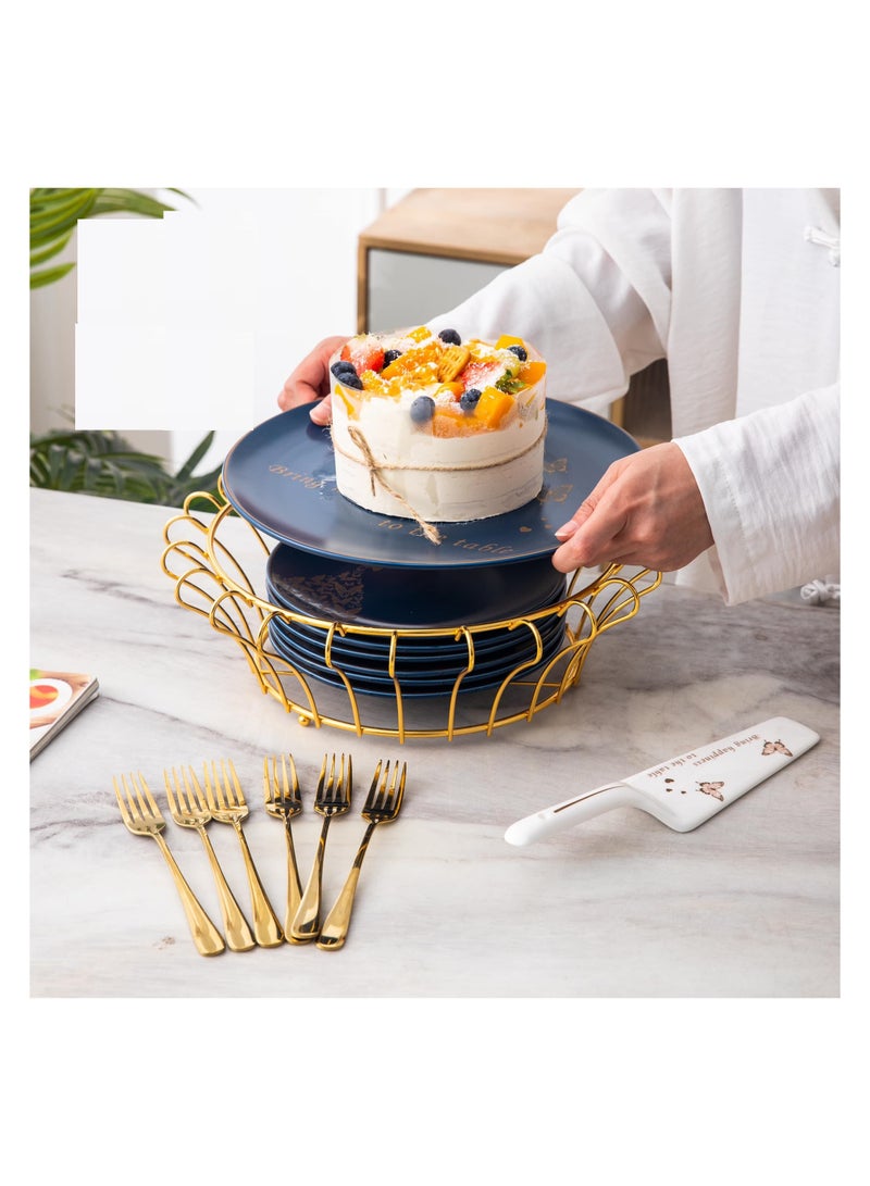 لا مايا طقم كيك 15قطعة مدور سداسى من لا مايا ازرق CP2-7(B) - Image 4