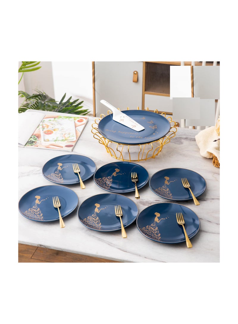 لا مايا طقم كيك 15قطعة مدور سداسى من لا مايا ازرق CP2-7(B) - Image 2