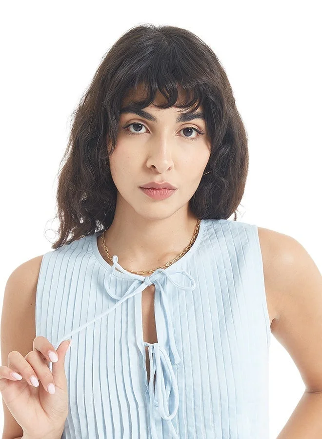 Asharae  Women's Sleeveless Solid Top With Pin Tucks  Comfortable Material, Breathable Daily Wear, Casual Fashion Outfit, Special Occasion Outfit, Trendy & Chic Apparel for Women | Best Price UAE
