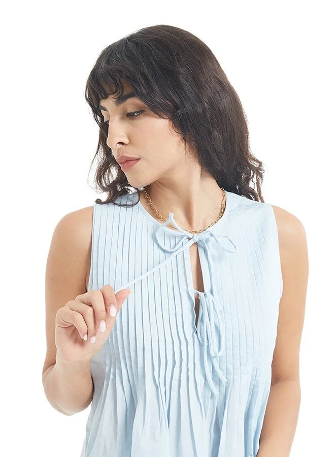 Asharae  Women's Sleeveless Solid Top With Pin Tucks  Comfortable Material, Breathable Daily Wear, Casual Fashion Outfit, Special Occasion Outfit, Trendy & Chic Apparel for Women | Best Price UAE