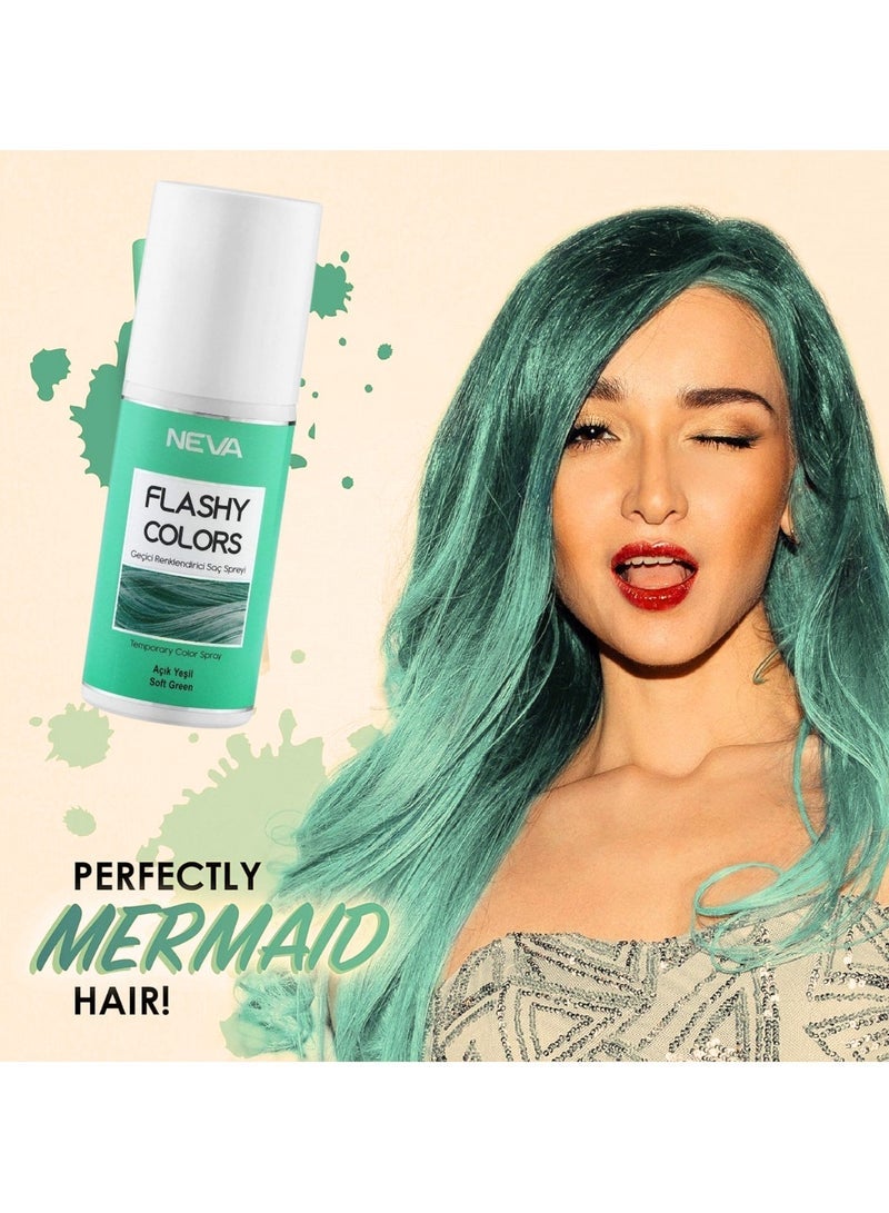 NEVA Flashy Hair Colors Temporary Hair Color Spray - 75ml - SOFT GREEN - Image 2