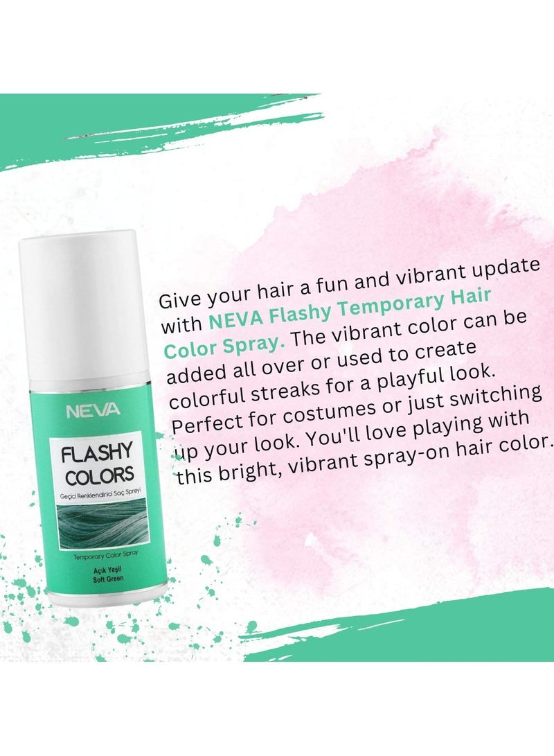 NEVA Flashy Hair Colors Temporary Hair Color Spray - 75ml - SOFT GREEN - Image 3