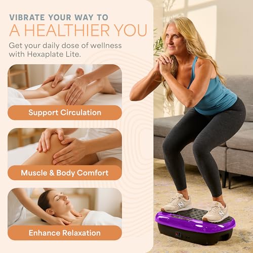 Lifepro HexaPlate Lite Vibration Plate Exercise Machine with Magnetic Acupoints - Full Body Vibration Platform for Beginners and Recovery - Lymphatic Drainage Massager for Muscle Toning and Fitness - Image 3