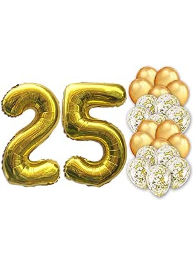 Generic - 22pcs 40 number Rose Gold balloon Rose Gold Balloons Decorations Set Happy Birthday Banner 12 Rose Gold Balloon 25 Happy Birthday Party Decorations - Image 1