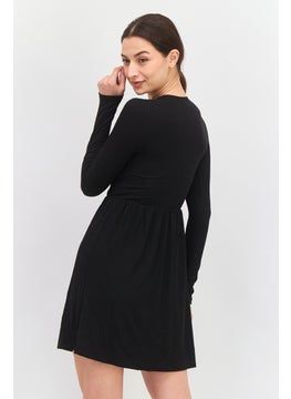 Women Plain Mini Dress, Black - pzsku/Z30F73E5E0B70BBAEDC9CZ/45/_/1737642542/b430edbf-8189-43c3-a26d-0d070e9d2923