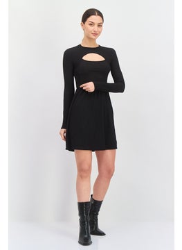 Women Plain Mini Dress, Black - pzsku/Z30F73E5E0B70BBAEDC9CZ/45/_/1737642543/cf6bb7d0-ee28-4a55-988f-5b695f19cbff