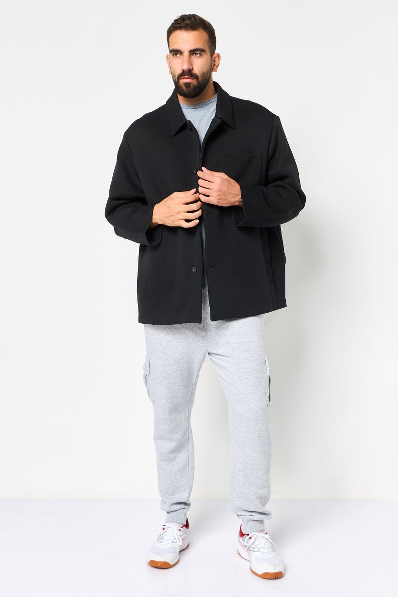 Nike Men Oversize Fit Long Sleeve Outdoor Shirt Jacket, Black - Image 4