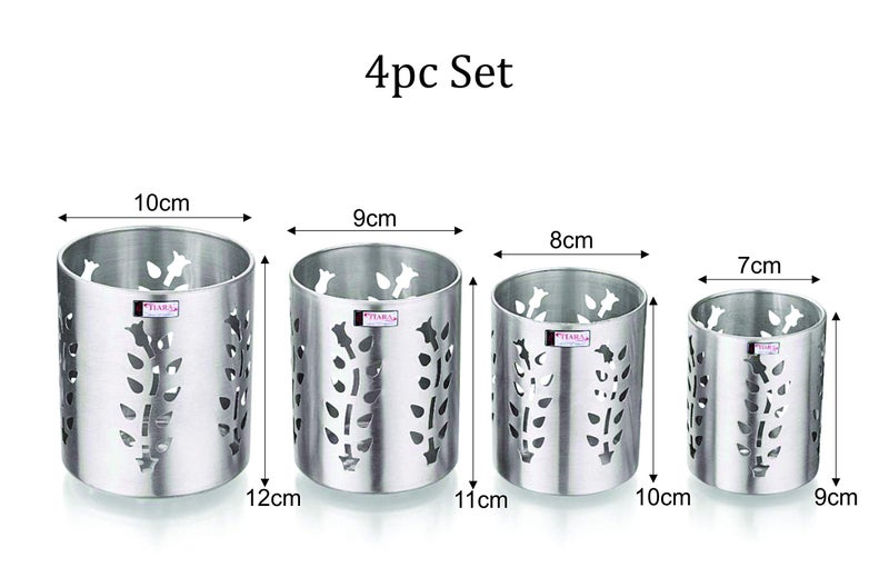 TIARA - DAYO Cutlery Holder Rack Stainless Steel Multi Purpose Pen Spoon Brush Stand Set - 4Pc - Image 3
