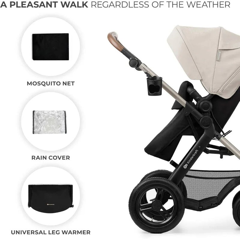 Kinderkraft Moov 2 Air Stroller With Flip Arm (3in1) - Image 4