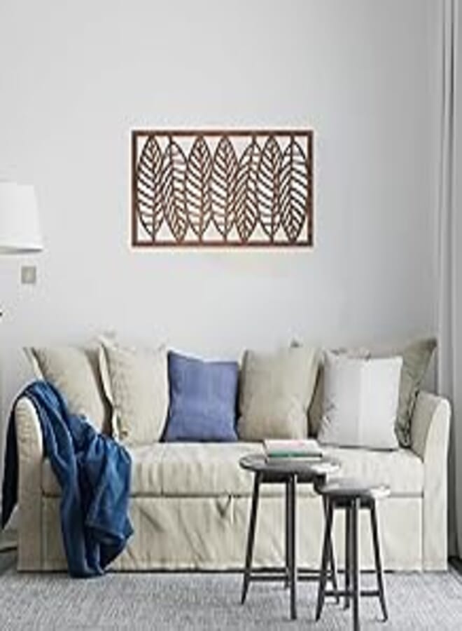 Home Gallery Home gallery Decorative tree leaves wooden wall Art 80x35 cm Brown 