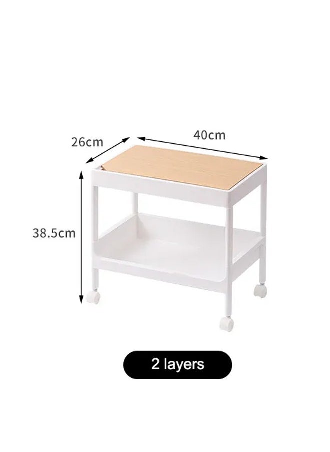 NKX 2 Layers Kitchen and Bedroom Storage Rack and Drawer with Wheels  - Image 1