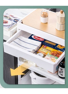 NKX 2 Layers Kitchen and Bedroom Storage Rack and Drawer with Wheels  - Image 3
