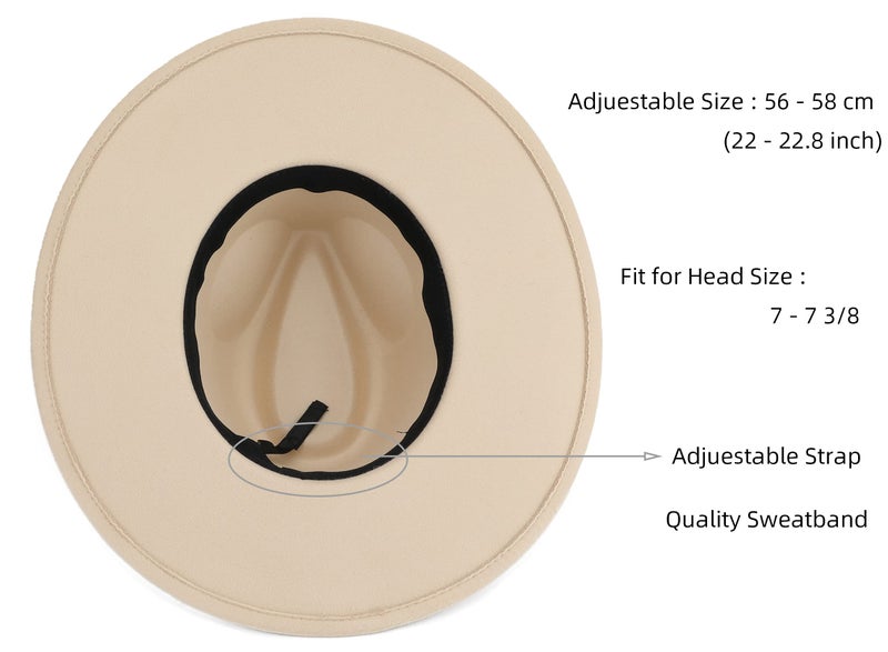 Pro Celia Big Wide Brim Women Fedora Hat (Rice) - Image 3
