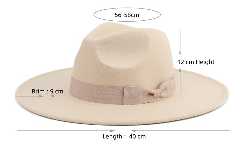 Pro Celia Big Wide Brim Women Fedora Hat (Rice) - Image 2