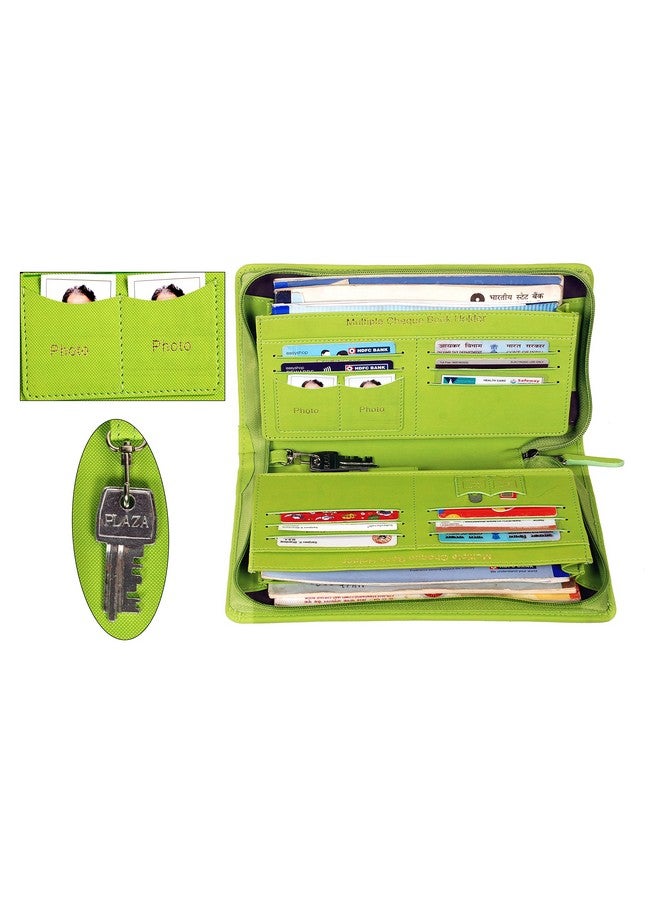 سوكشكرافت حامل دفتر شيكات متعدد من Sukeshcraft | مصنوع من مادة البولي يوريثين الأصلية ويتسع لـ 8 دفاتر شيكات (مصنوع من مادة البولي يوريثين - أخضر فاتح) - Image 5