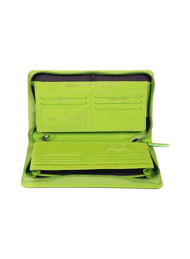 سوكشكرافت حامل دفتر شيكات متعدد من Sukeshcraft | مصنوع من مادة البولي يوريثين الأصلية ويتسع لـ 8 دفاتر شيكات (مصنوع من مادة البولي يوريثين - أخضر فاتح) - Image 3