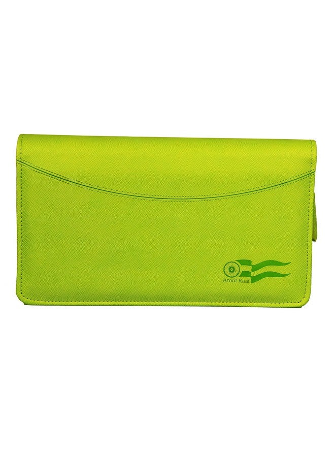 سوكشكرافت حامل دفتر شيكات متعدد من Sukeshcraft | مصنوع من مادة البولي يوريثين الأصلية ويتسع لـ 8 دفاتر شيكات (مصنوع من مادة البولي يوريثين - أخضر فاتح) - Image 2