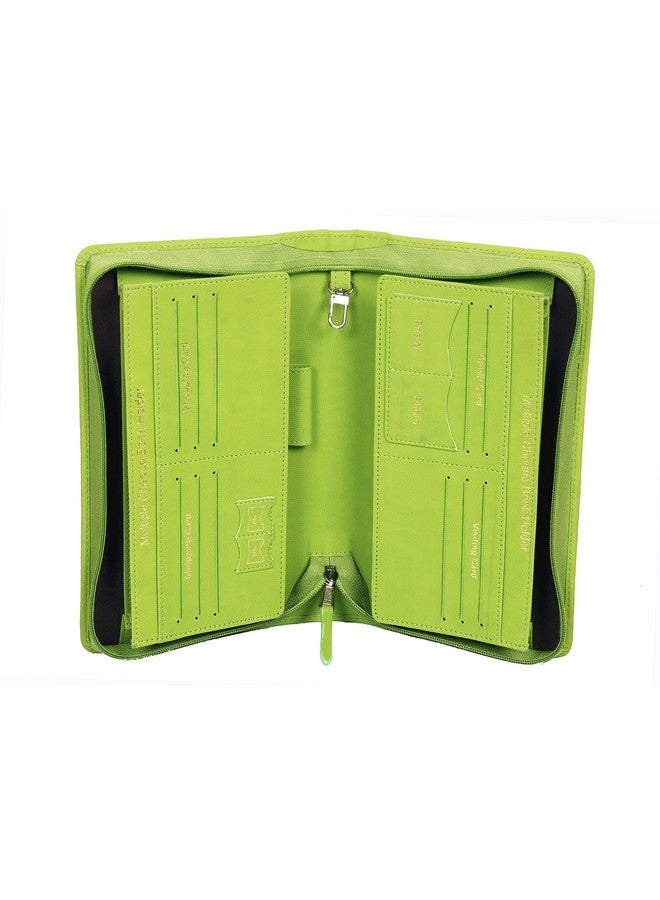 سوكشكرافت حامل دفتر شيكات متعدد من Sukeshcraft | مصنوع من مادة البولي يوريثين الأصلية ويتسع لـ 8 دفاتر شيكات (مصنوع من مادة البولي يوريثين - أخضر فاتح) - Image 4