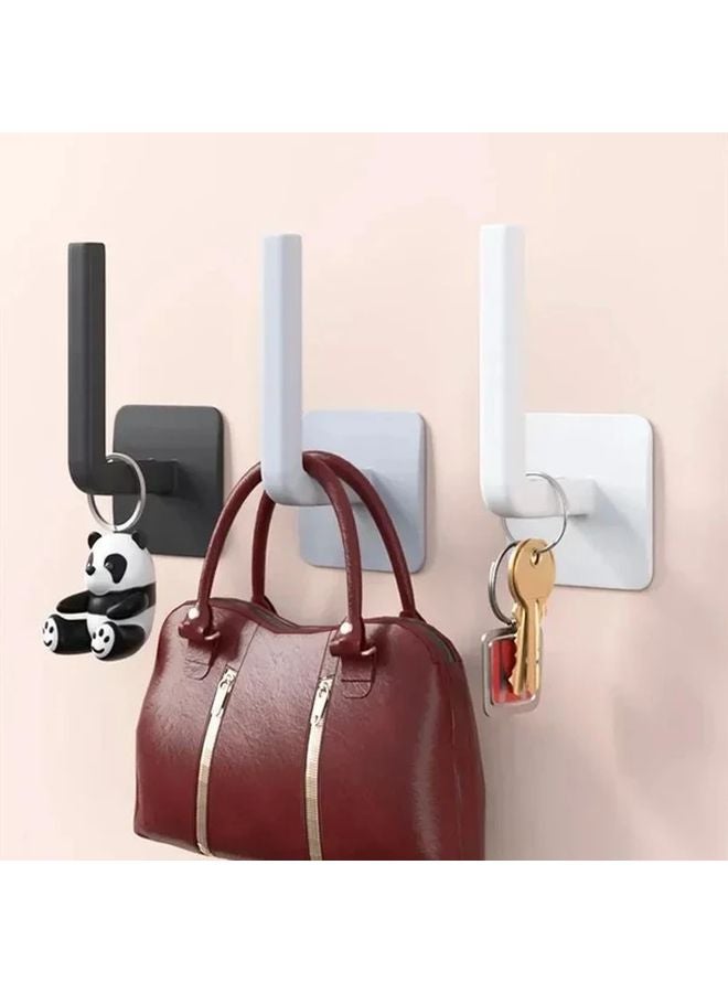 One Color Adhesive Storage Hooks L Shaped Plastic Clips For Hats And Clothes No Drilling - Image 3