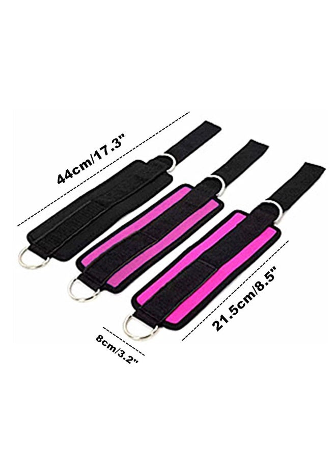 أشرطة الكاحل لأجهزة الكابل - مقاس واحد مناسب مع حشوة ممتازة، حزام كاحل لركلة المؤخرة للنساء والرجال، ملحقات كابل للصالة الرياضية، تمارين المؤخرة ومُختطفات الورك (وردي) - Image 3