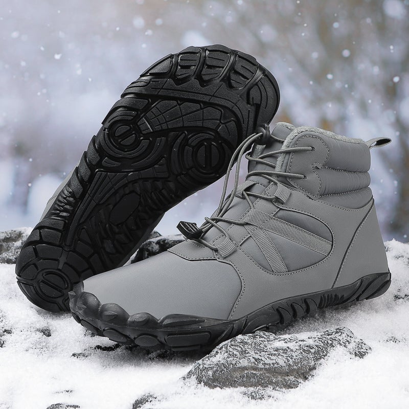 2024 Fleece-Lined Hiking Shoes Joker Shoes Snow Boots Warm Breathable Couple High Casual Cotton Shoes - Image 4